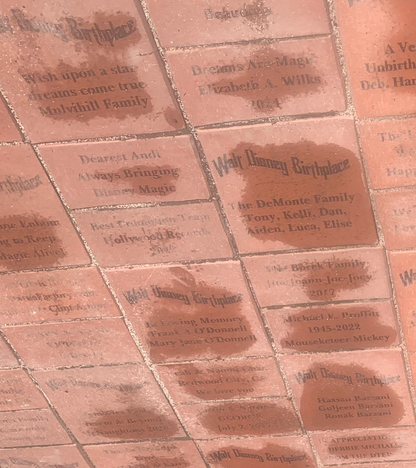 Walt Disney Birthplace Engraved Paver Stone